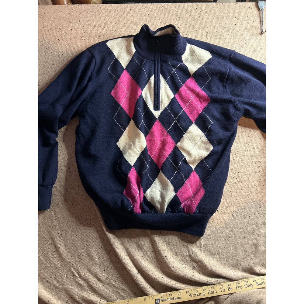 FootJoy Argyle Lined Quarter Zip Golf Sweater – Men’s Large